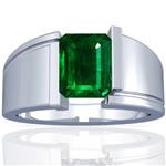 Platinum Emerald Cut Emerald Solitaire Ring (GIA Certificate)