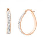 Devin Rose 35mm Oval Hoop Earrings for Women made With Swarovski Crystals (Various Colors)