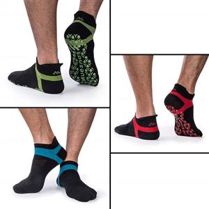 Muezna Men's Non-Slip Yoga Socks, Anti-Skid Pilates, Barre, Bikram Fitness Hospital Slipper Socks with Grips 