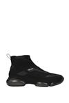 Prada Men's Knit Fabric High Top Cloudbust Sneaker Shoes Black
