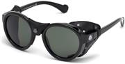 Sunglasses Moncler ML 0046 01R shiny black / green polarized