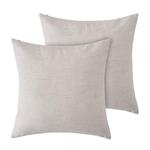 Deconovo Set of 2 Blank Pillow Covers Throw Cushion Cover Faux Linen Look Decorative Pillowcases for Sofa 18 x 18 Inch Cream No Pillow Insert