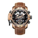 Reef Tiger Military Watches for Men Leather Strap Sport Watch Complicated Automatic Watches RGA3503