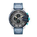 Diesel Men's Mega Chief Analog-Quartz Watch with Stainless-Steel-Plated Strap, Blue, 26 (Model: DZ4487