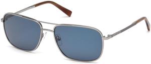 Sunglasses Ermenegildo Zegna EZ 0079 14V shiny light ruthenium / blue