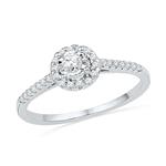 10KT White Gold Round Diamond Promise Ring (1/4 cttw)
