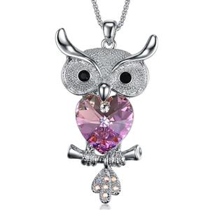 Guardian Wings Heart Crystal Necklace - Angel Wings Pendant Birthstone Heart Necklace Jewelry for Women