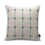 Booque Valley Plaid Pillow Cover 17 x 17 inch, Soft Poly Linen Woven Texture Cushion Cover, Hand Made Check Pillow Case for Sofa Bed Car Chair, Single Piece(Beige/Natural)