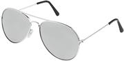 Skeleteen Silver Mirrored Aviator Sunglasses - Military Style Mirror Sun Glasses with Metal Frame and UV 400 Protection