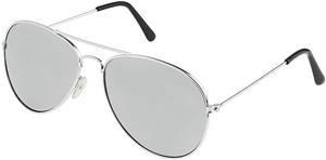 Skeleteen Silver Mirrored Aviator Sunglasses - Military Style Mirror Sun Glasses with Metal Frame and UV 400 Protection