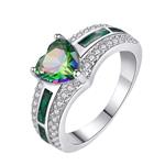 Goddesslili Lucky Heart Ring for Women Girlfriend Couples Rhinestone for Loves Vintage Large Wedding Engagement Anniversary Luxury Jewelry Gift Under 5 Dollars