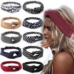 LOLIAS 10 Pack Headbands for Women Elastic Boho Flower Yoga Head Wrap Hair Band Soft