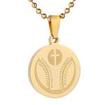 SAKAIPA Baseball Basketball Football Cross Bible Bible Poetry Stainless Steel Pendant Men's and Women's Necklace