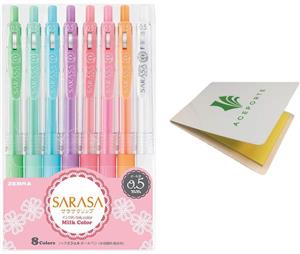 ZEBRA Sarasa Clip 0.5mm Ballpoint Pen, 8 Color Set (JJ15-8C-MK )