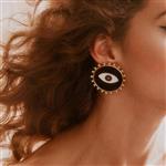 Doubnine Evil Eye Earrings Hoop Black Earrings Stud Vintage Unique Halloween Women Girls Statement Jewelry Accessories