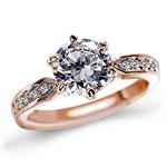 QJLE Wedding Rings for Women,18K Rose Gold Plated 1.5ct CZ Diamond Cut Cubic Zirconia Engagement Ring,Solitaire Promise Anniversary Band