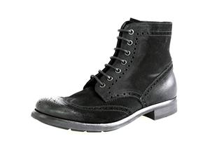 Prada Men's 2TE008 Full Brogue Leather Half-Boot