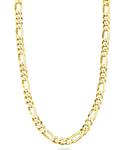 MiaBella Solid 18K Gold Over Sterling Silver Italian 5mm Diamond-Cut Figaro Link Chain Necklace for Women Men, 16
