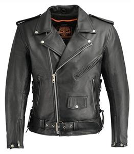 Milwaukee Leather Men's Classic Side Lace Concealed Carry Motorcycle Jacket