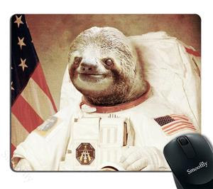 Smooffly Gaming Mouse Pad Custom,Funny Sloth Dress As a Astronaut Personality Mouse Pad Unique Design Mousepad 