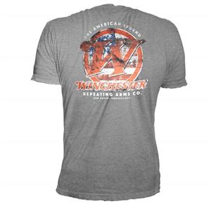 Winchester Classic Initial Logo with USA Flag Vintage Style Men's Graphic T-Shirt