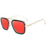 Tony Stark Sunglasses Retro Aviator Sunglasses Square Metal Frame Iron Man Sunglasses