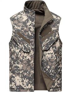 AKARMY Men's Casual Outdoor Vest Jacket Camo Hunter Soft Shell Mountain Shadow Outerwear 