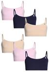 Limited Too Girls' Seamless Training Sports Bra with Adjustable Straps 6-Pack