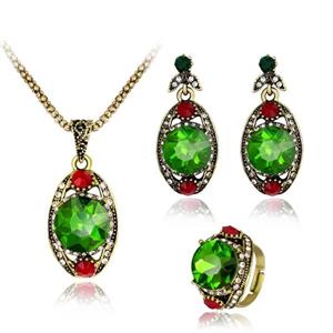 Wensltd Clearance! 3pcs Fashion Jewelry Set Crystal Chic Eyes Drop Earrings Necklace Bracelet DIY 