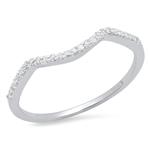 0.12 Carat (ctw) 10K Gold Round Diamond Ladies Anniversary Wedding Stackable Band Contour Guard Ring