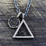Triangle Necklace Mens Necklace Geometric Jewelry Mens Chain Necklace Minimalist Necklace Mens Jewelry Silver Triangle Men's Necklace Triangle Jewelry Triangle Pendant Mens Gift Necklace For Men