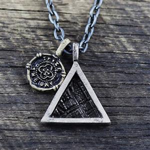 Triangle Necklace Mens Necklace Geometric Jewelry Mens Chain Necklace Minimalist Necklace Mens Jewelry Silver Triangle Men's Necklace Triangle Jewelry Triangle Pendant Mens Gift Necklace For Men 