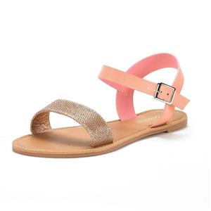 DREAM PAIRS Women's Cute Open Toes One Band Ankle Strap Flexible Summer Flat Sandals New