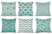 Top Finel Accent Decorative Throw Pillows Durable Cotton Linen Outdoor Cushion Covers 16 X 16 for Couch Bedroom, Set of 6, Green