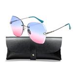 SOSUSHOE Sunglasses For Women Oversized Rimless Diamond Cutting Colorful Lens Fashion