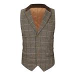 MODOQO Men's Plaid Suit Vest Single Breasted Business Dress Shirt Waistcoat