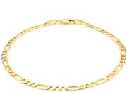 14K Yellow Gold 3.5mm Figaro Link Chain Necklace- Made In Italy- Multiple Lengths Available