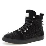 J75 By Jump Men’s ZAMBIA Round Toe Metal Spike Jewel Lace-Up High-Top Sneaker