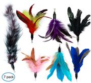 EcoCity Cat Toys - Feather Cat Teaser Toys - Natural Feather Refills for Cat Wand Toy