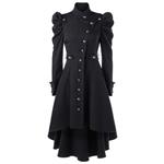 STORTO Womens Vintage Steampunk Long Coat，Plus Size Gothic Retro Button Jacket