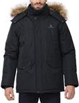 CAMEL CROWN Men's Winter Parka Jacket Waterproof Warm Coat with Removable Hood