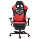 Baishitang Gaming Chair with Footrest PU Leather Ergonomic Racing Computer Chair Large Size High-Back Office Chair with Headrest and Lumbar Support(Red)