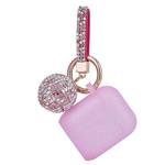Apple Airpods Keychain, Filoto Airpods Silicone Glittery Case, Scratch Proof and Drop Proof AirPods Protective Cover Skin with Shiny Ball Key Chain (Pink)