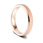 TUSEN JEWELRY 4mm Women's Rose Gold Sandblasted Finish Tungsten Wedding Ring High Polished Beveled Edge