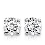 1 Carat Lab Grown Diamond Stud Earrings (Certified D-F Color, VS/SI Clarity) Set in 14k Gold