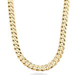 MiaBella Solid 18K Gold Over 925 Sterling Silver Italian 9mm Solid Diamond-Cut Cuban Link Curb Chain Necklace for Men, 18