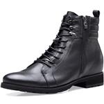 CHAMARIPA Men's Invisible Height Increasing Elevator Shoes-Genuine Leather Motorcycle Boot-2.76 Inches Taller H82018K101D