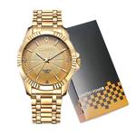 CHENXI Men's Fashion Classic Quartz Analog Steel Gold Wrist Watch(Gold)