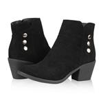Yeviavy Women's Ankle Boots - Western Booties Low Heel Side Zipper and Studded Design Jill