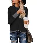 Women Tops Stylish Leopard Print Shirts Long Sleeve Patchwork Sweatshirt Casual Round Neck Pullover